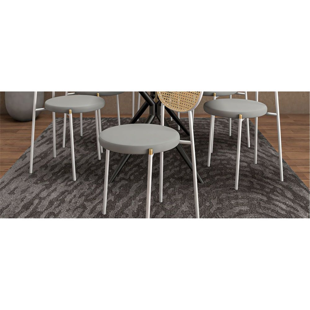 Vint Collection Modern 63" Bench In Light Grey Velvet. Picture 22
