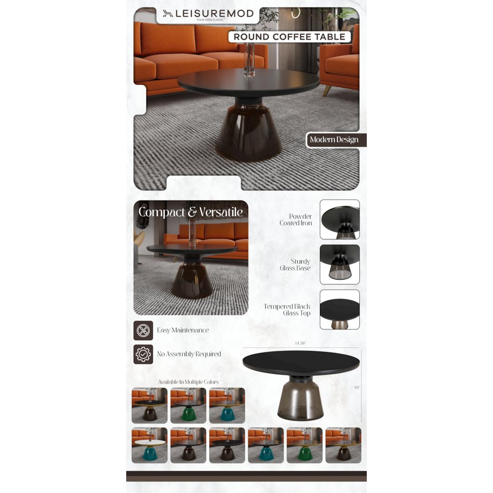 Tully Collection Glass Coffee Table Grey glass, Black Rim with Black GLass Top. Picture 19