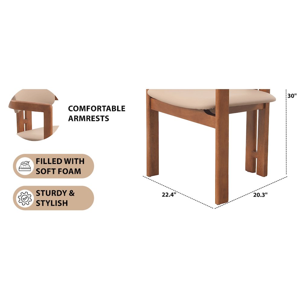 Velo Series Modern Dining Cha...rk Natural Wood with Taupe Seat Set of 4. Picture 21