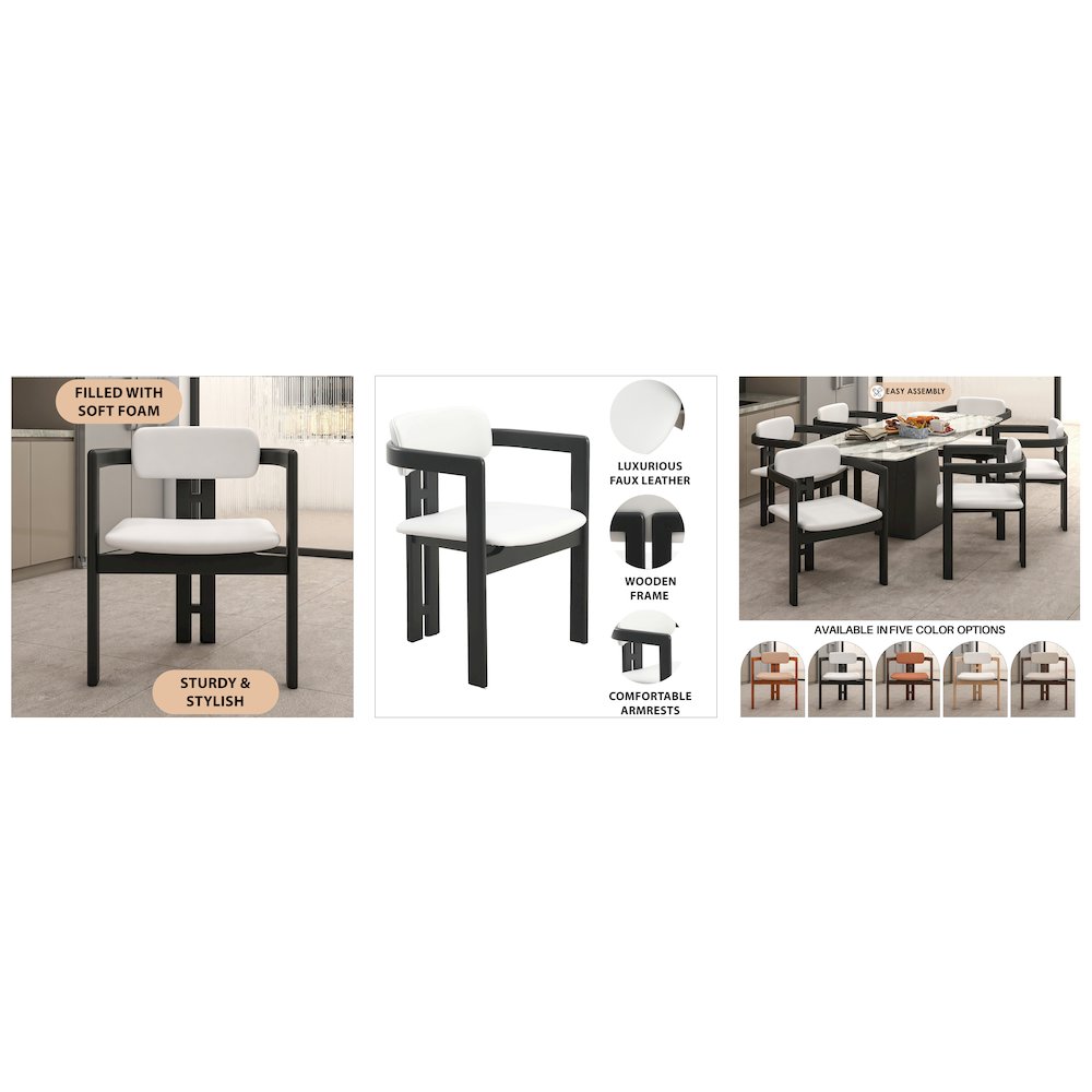 Velo Series Modern Dining Cha...Black Wood with Off White Seat Set of 4. Picture 26