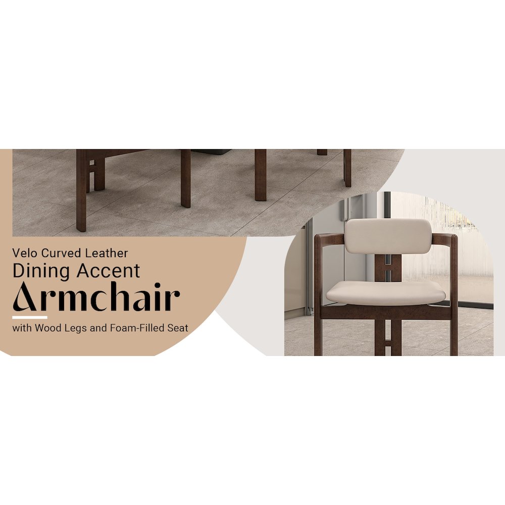 Velo Series Modern Dining Cha...lnut Color Wood with Toupe Seat Set of 4. Picture 23
