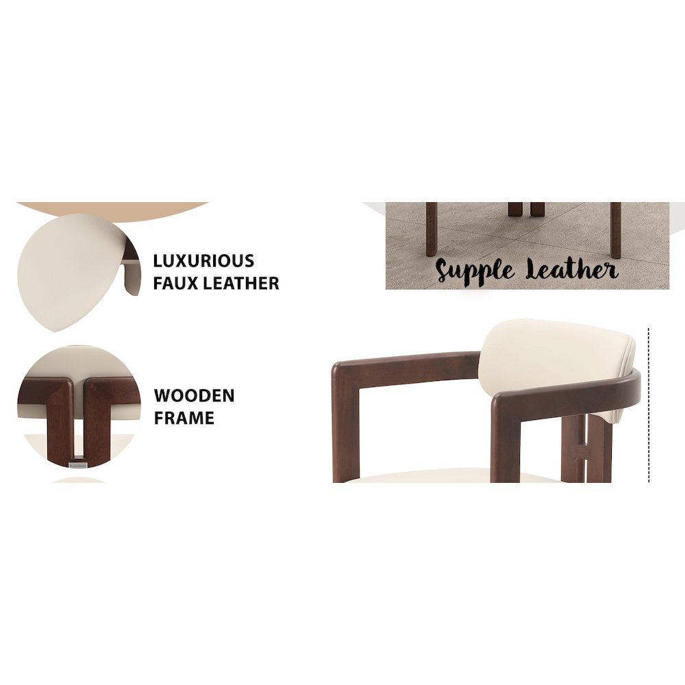 Velo Series Modern Dining Cha...lnut Color Wood with Toupe Seat Set of 4. Picture 24