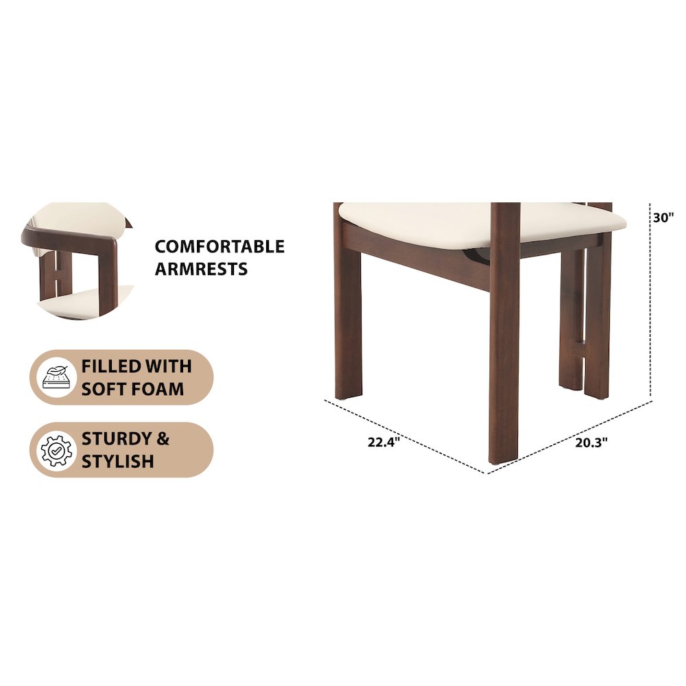 Velo Series Modern Dining Cha...lnut Color Wood with Toupe Seat Set of 4. Picture 25