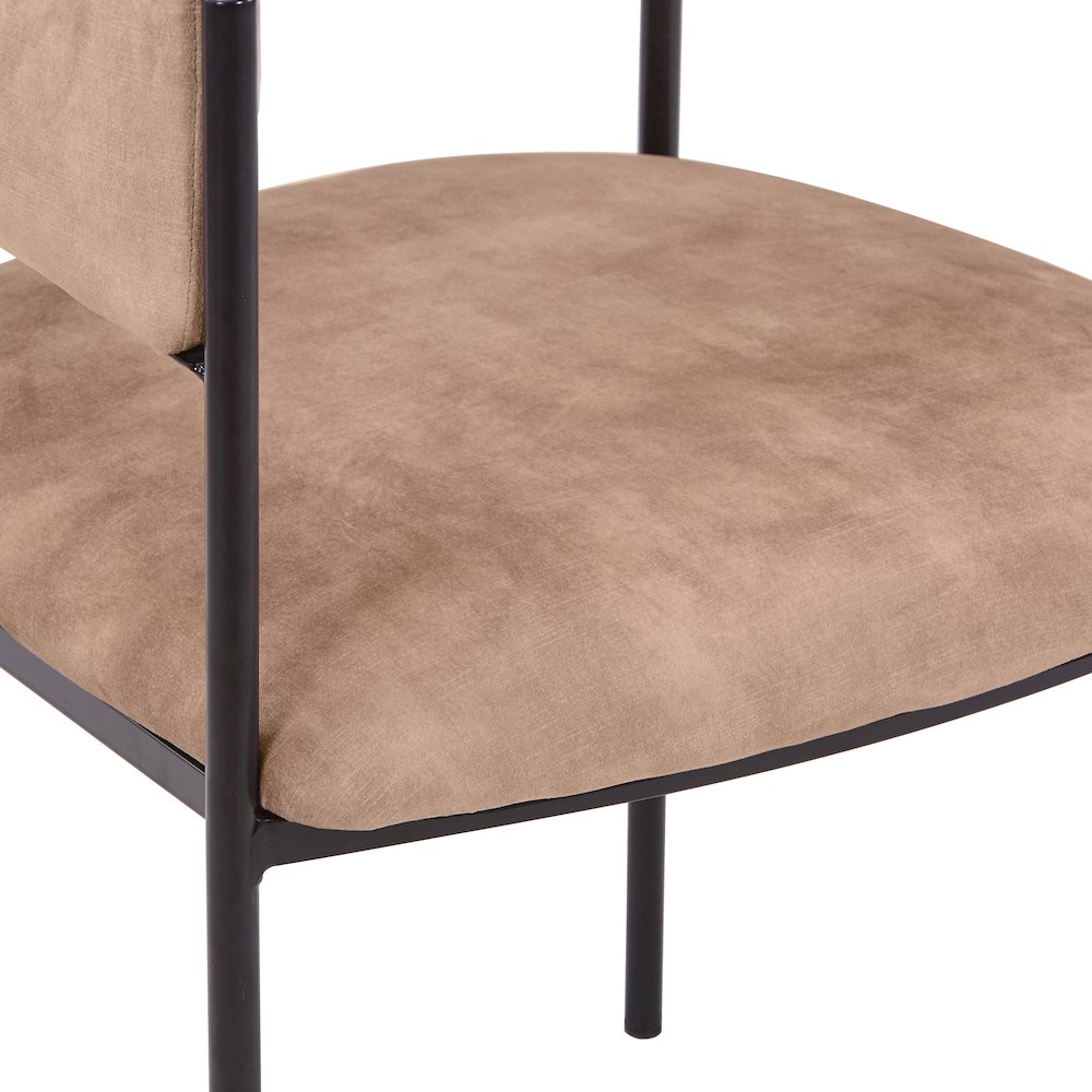 Cyril Collection Modern Chair in Light Brown Velvet. Picture 1
