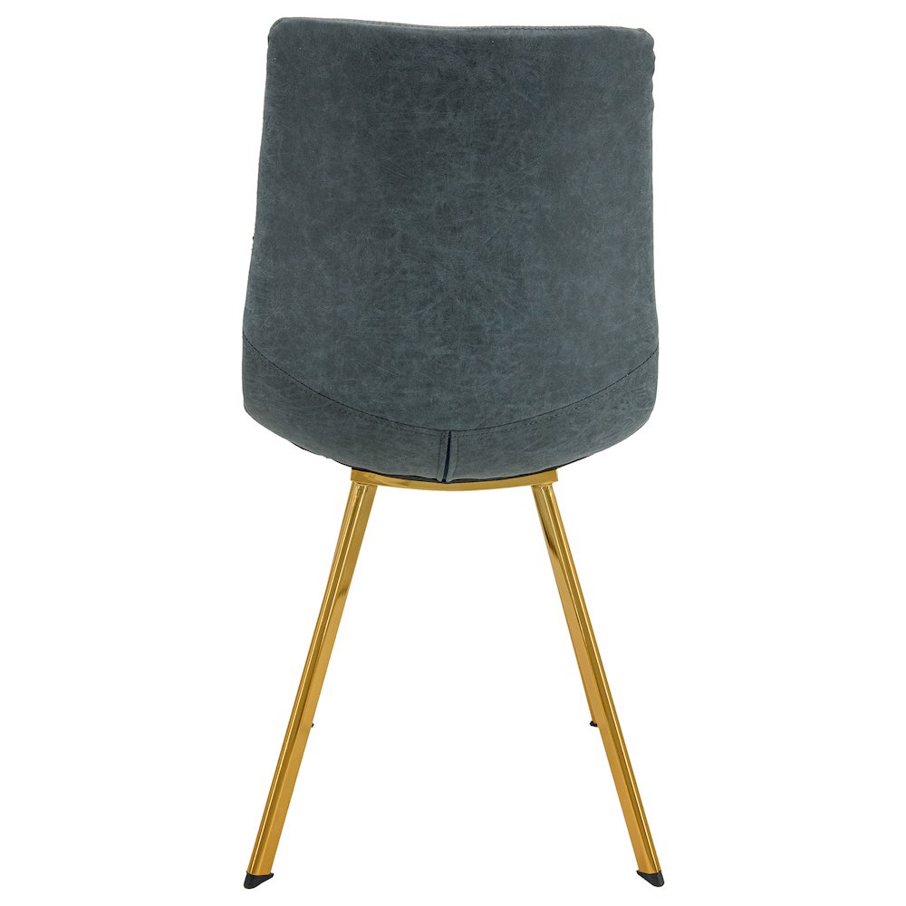 Markley Modern Leather Dining Chair With Gold Legs. Picture 5