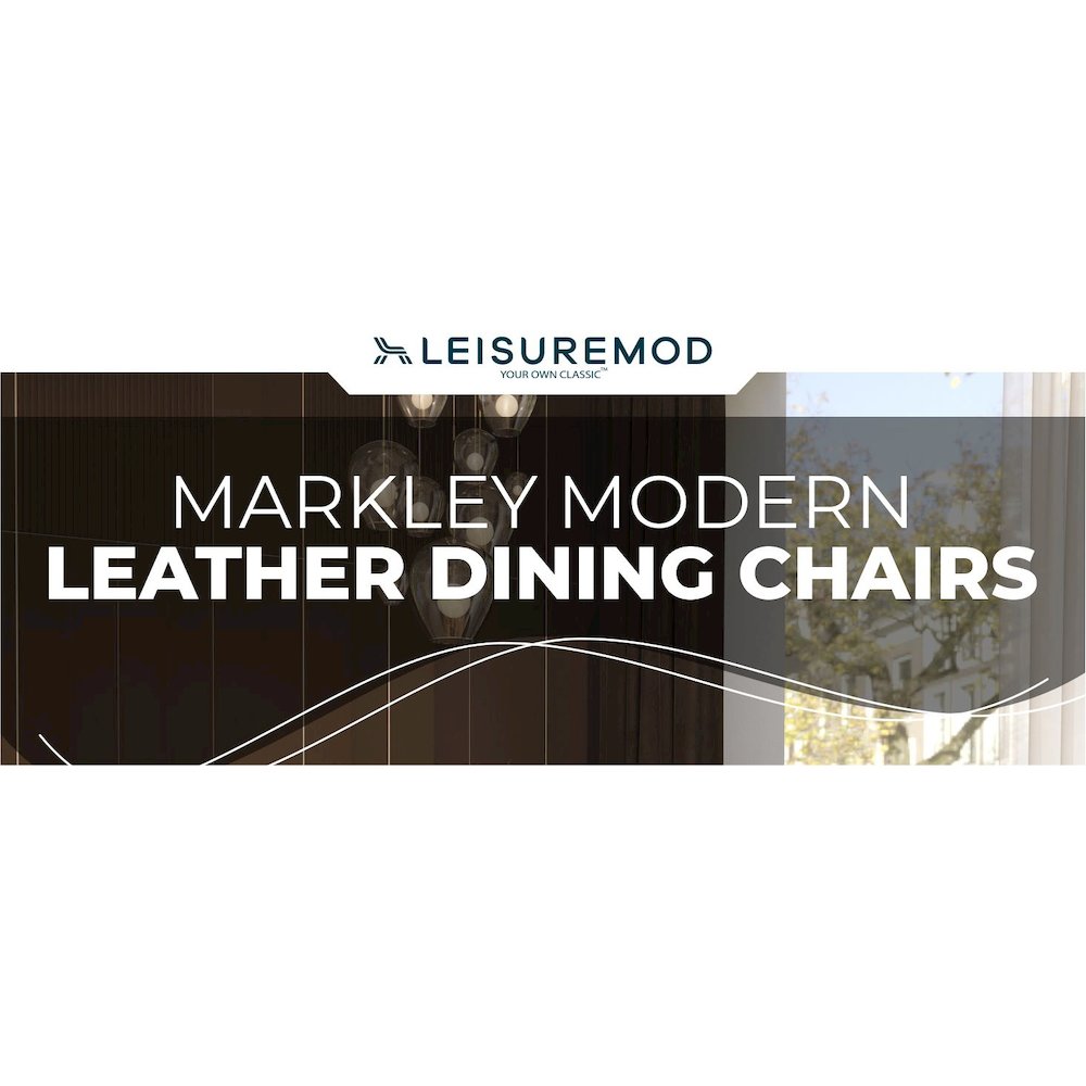 Markley Modern Leather Dining Chair With Metal Legs. Picture 36