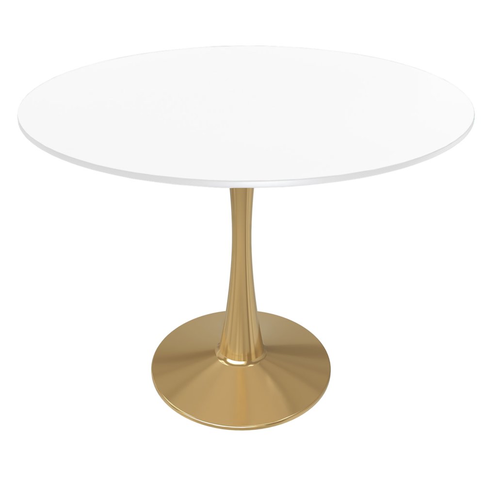 Bristol 40" round dining table Gold Base With White Top. Picture 8
