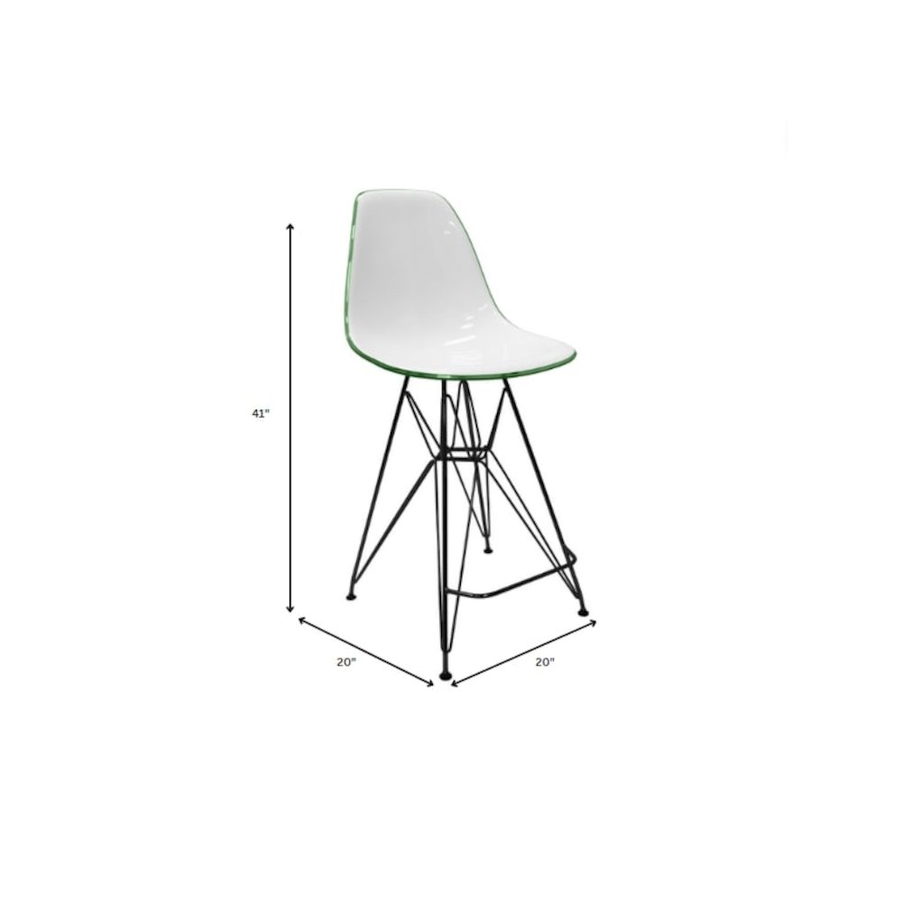 Modern Acrylic Bar stool Cresco Collection Black Base with White/Green seat. Picture 13