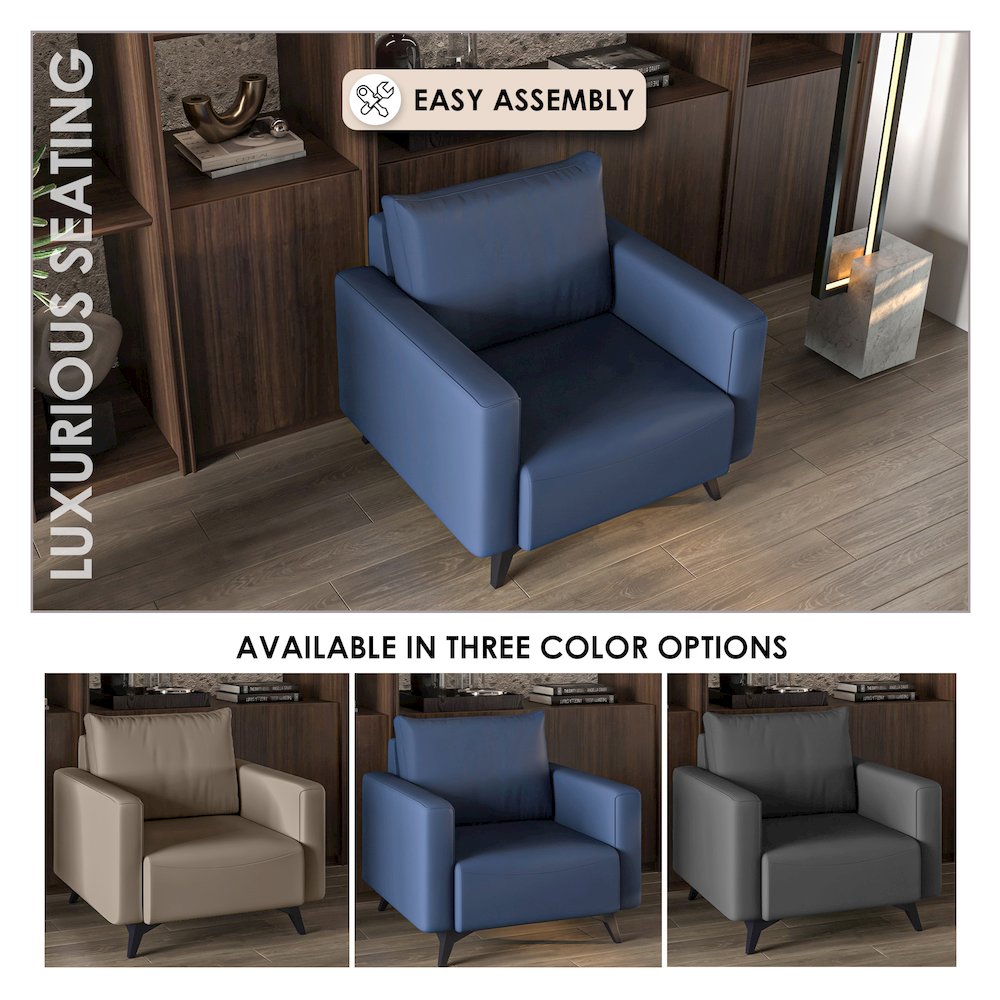 Inno Collection Single Seater Sofa In Dark Blue. Picture 7
