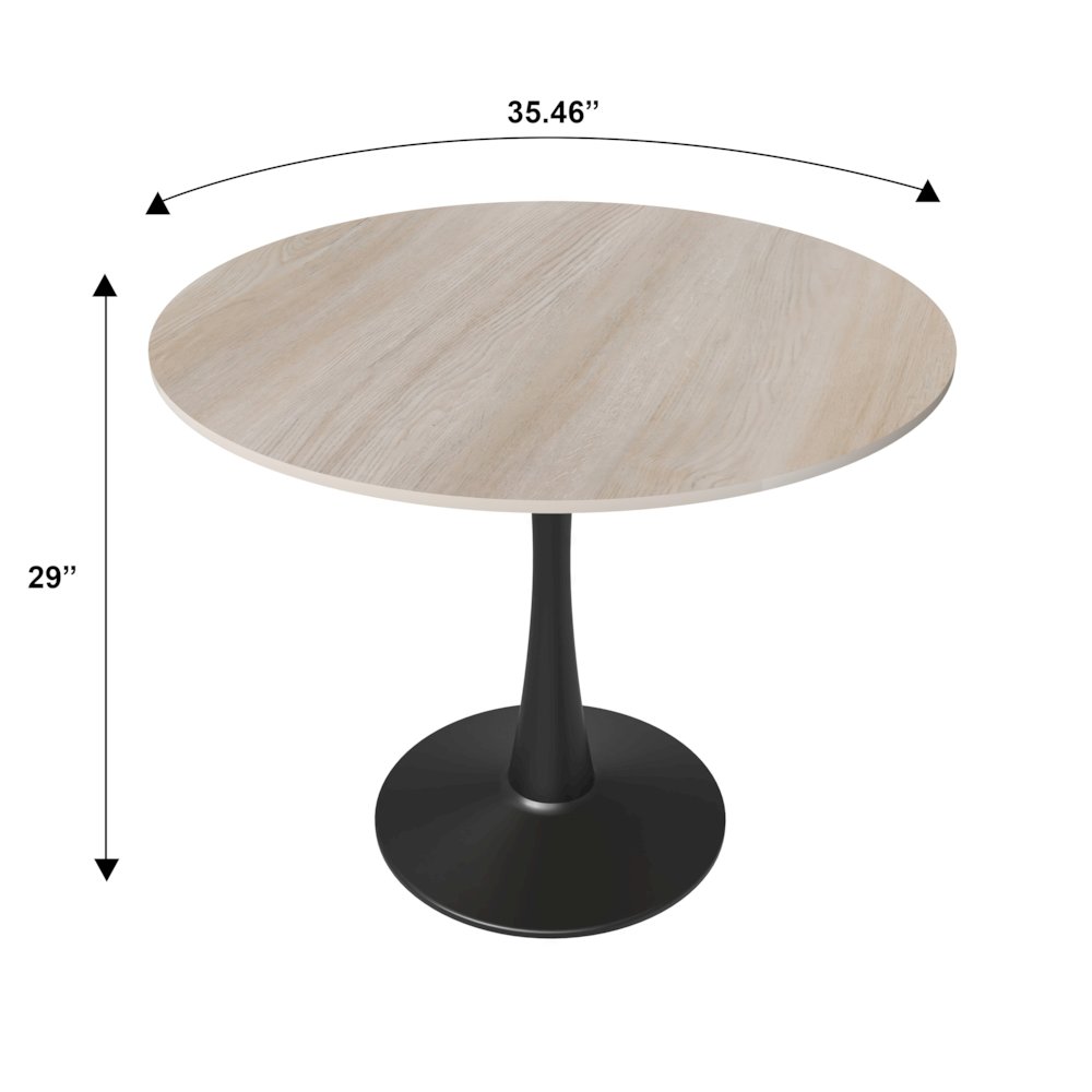 Bristol - Bistro Table - Black Natural wood Top. Picture 17