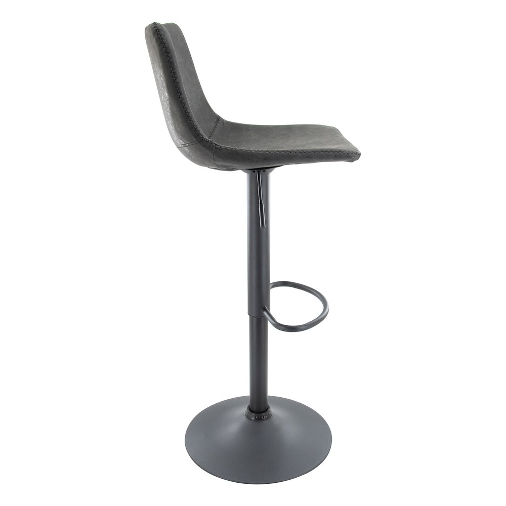 Tilbury Modern Adjustable Bar Stool in Charcoal Black. Picture 4
