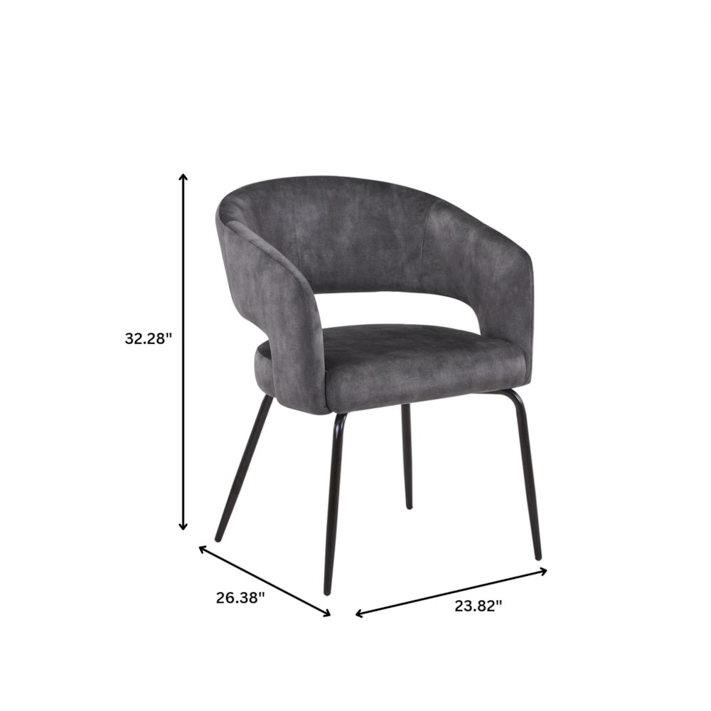 Gavin Series Modern Chair Black Frame in Charcoal Set of 4. Picture 12