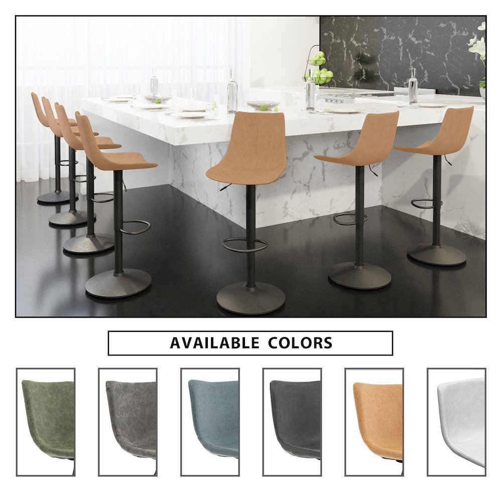 Tilbury Modern Adjustable Bar Stool in Light Brown. Picture 18