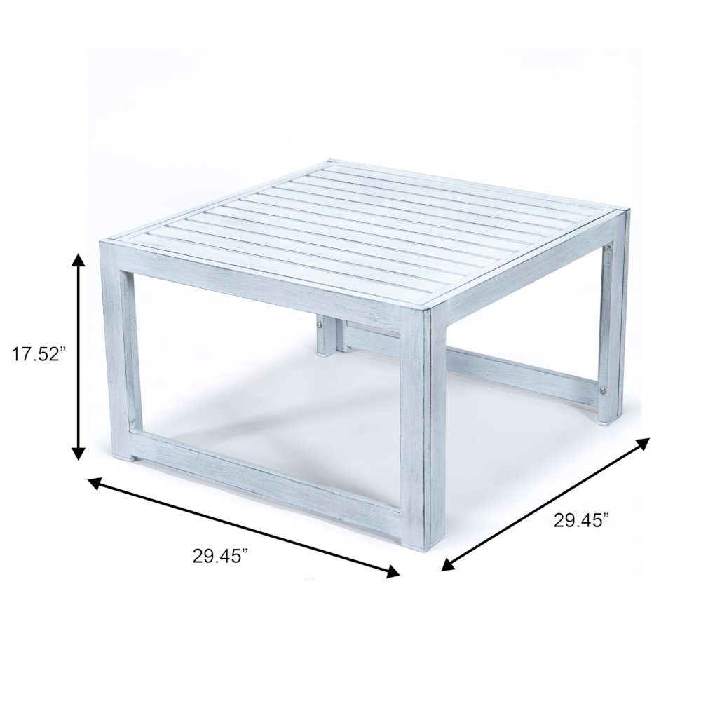 Chelsea Patio Coffee Table With Weathered Grey Aluminum. Picture 7