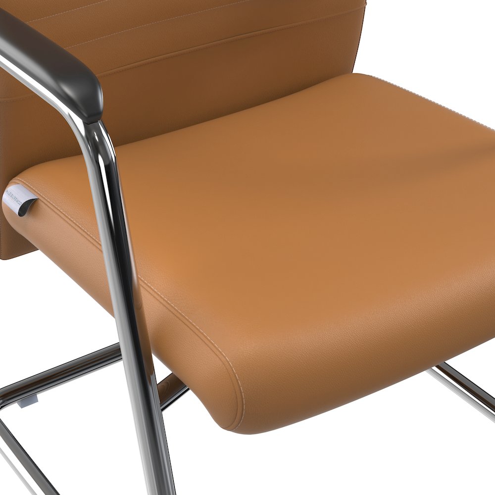 Aleen Series Guest Office Chair In Acorn Brown Leather. Picture 27
