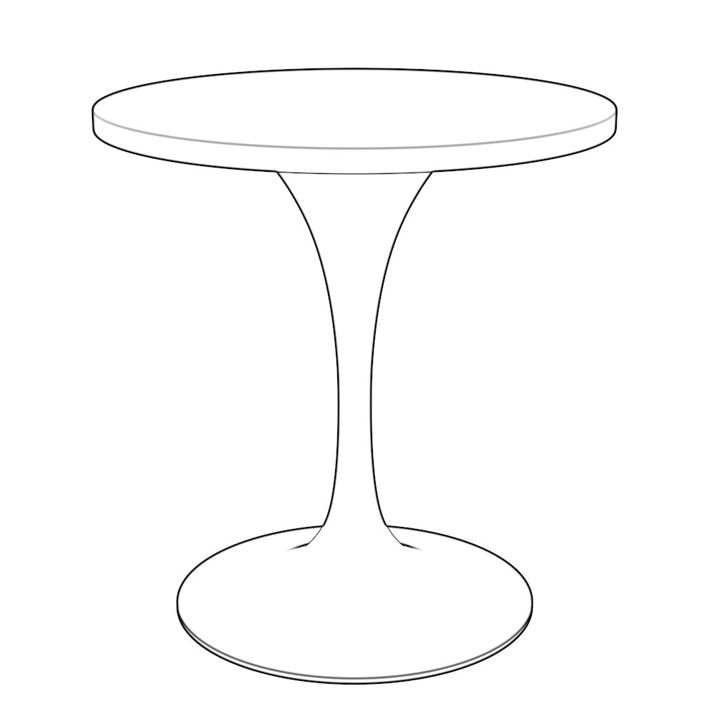 Verve Collection 27 Round Dining Table, Black Base with Dark Maple MDF Top. Picture 1