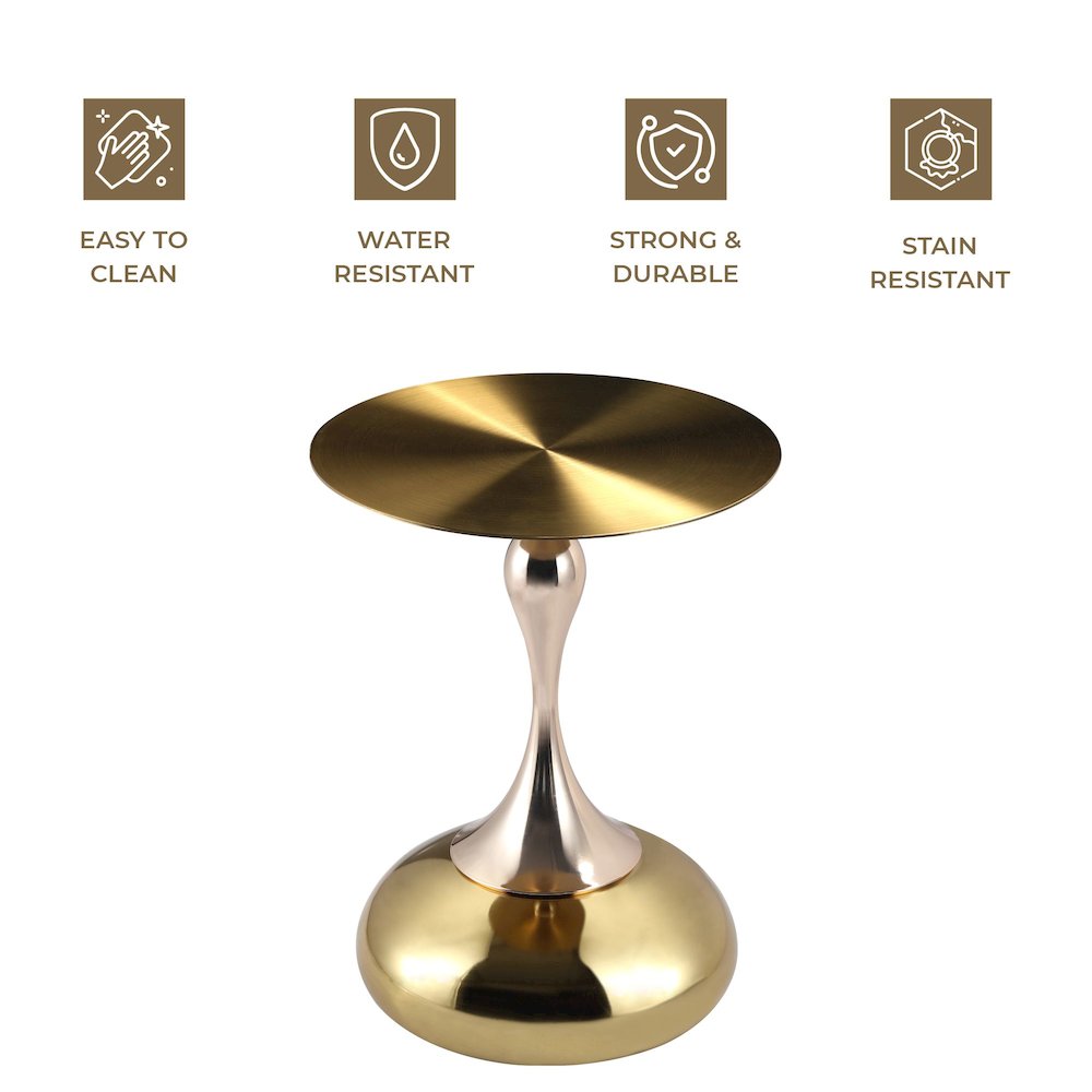 Savoy Collection Modern End Table In Gold. Picture 24