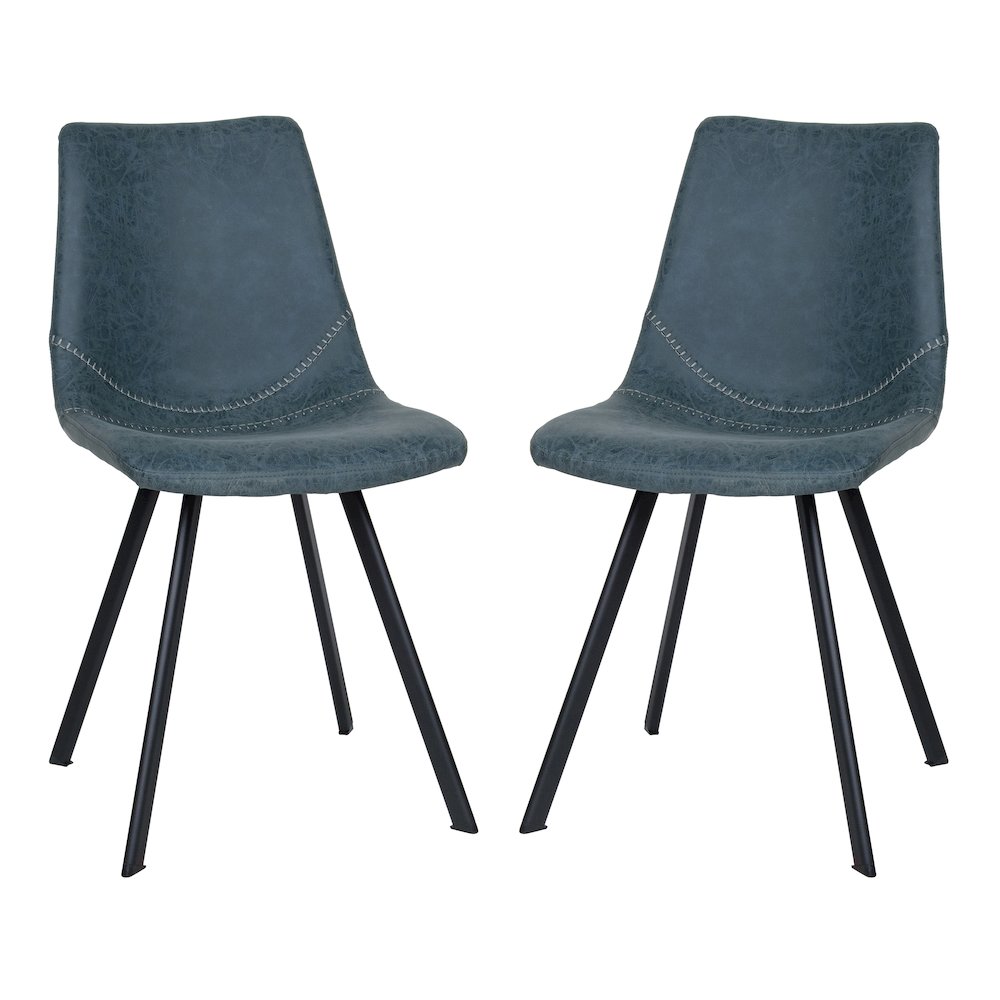 Markley Modern Leather Dining Chair With Metal Legs Set of 2. Picture 11