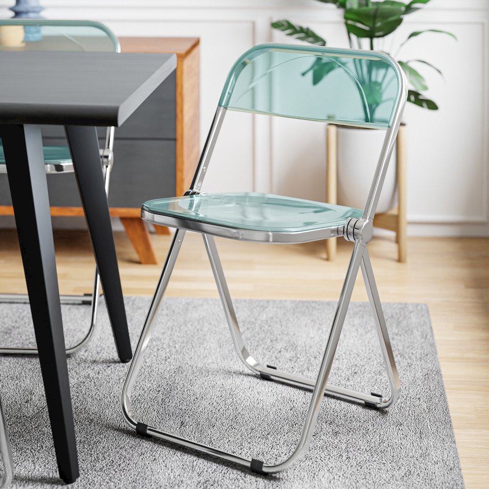 Lawrence Acrylic Folding Chair With Metal Frame. Picture 9