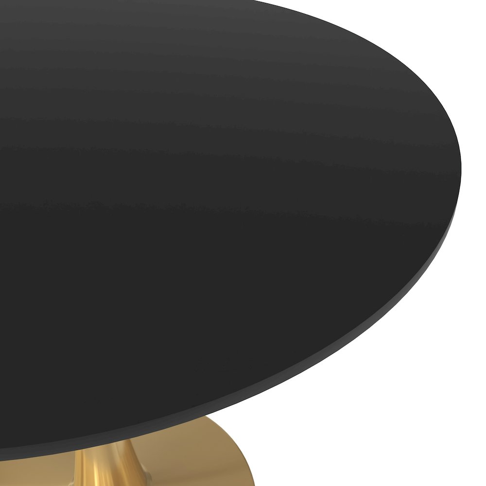 Bristol 31" round dining table Gold Base With Black Top. Picture 3