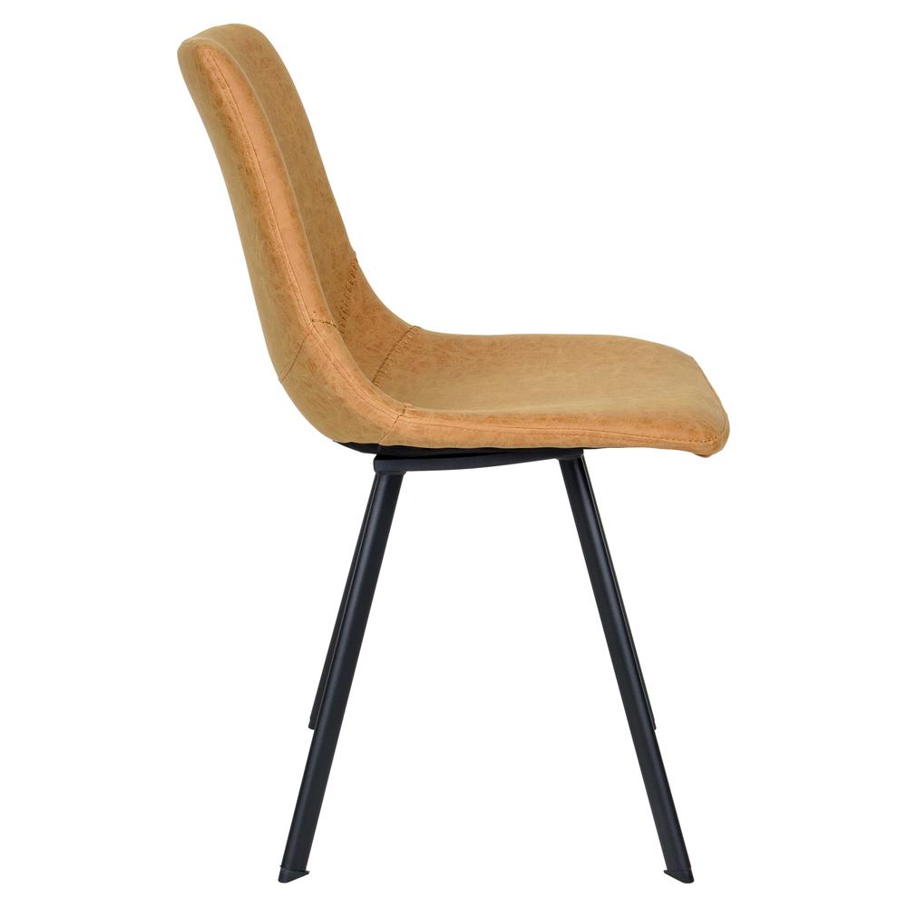 Markley Modern Leather Dining Chair With Metal Legs Set of 2. Picture 4