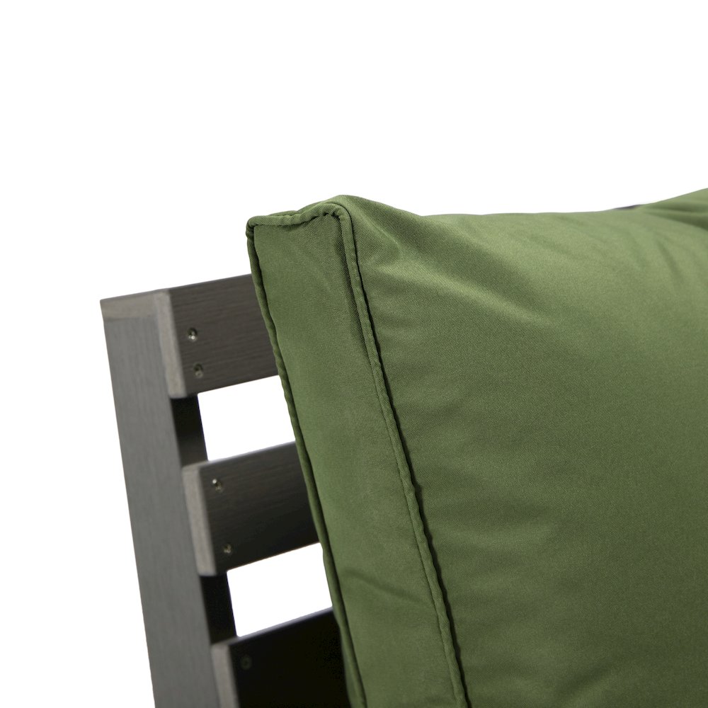 Alpine - Grey Loveseat - Dark Green Cushions. Picture 6