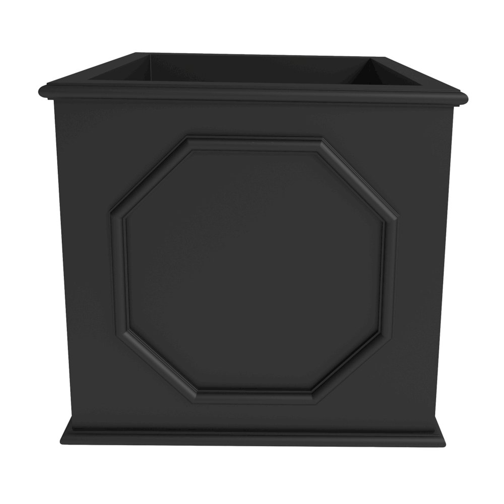 Sprout Series Cubic Fiber Stone Planter in Black 10.2 Cube. Picture 7