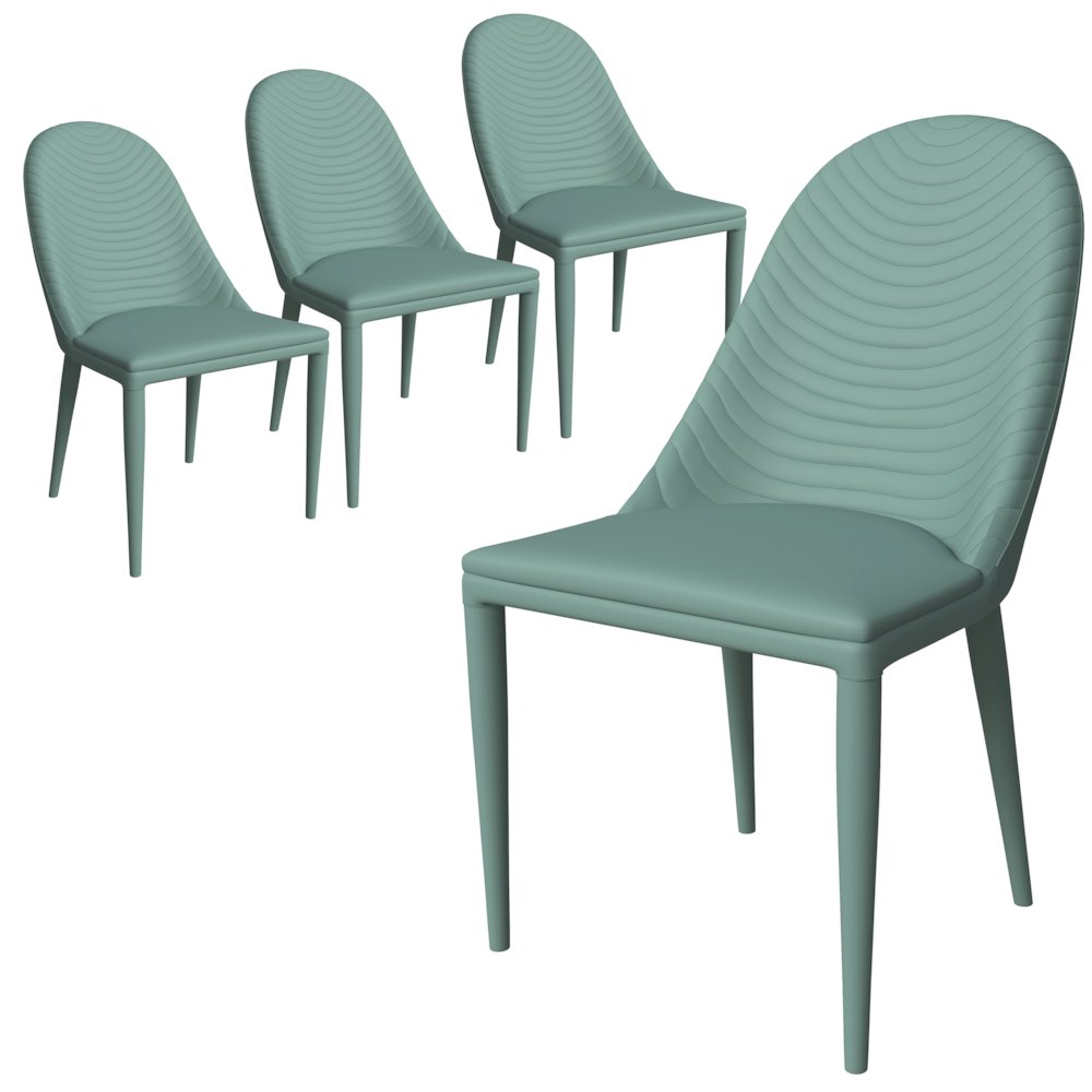 Seville Collection Modern Dining Chair in Green - Set of 4. Picture 1
