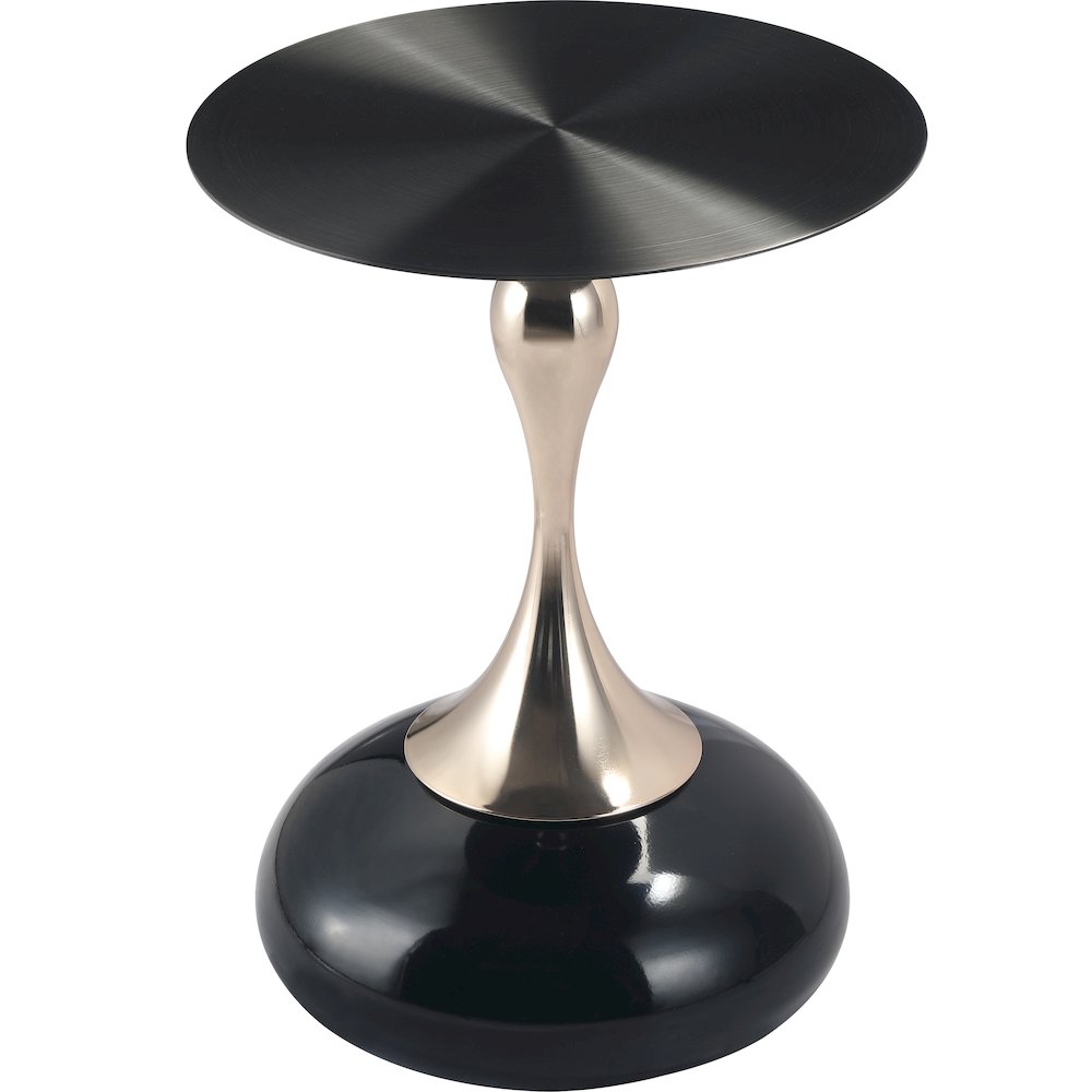 Savoy Collection Modern End Table In Shiny Black. Picture 2