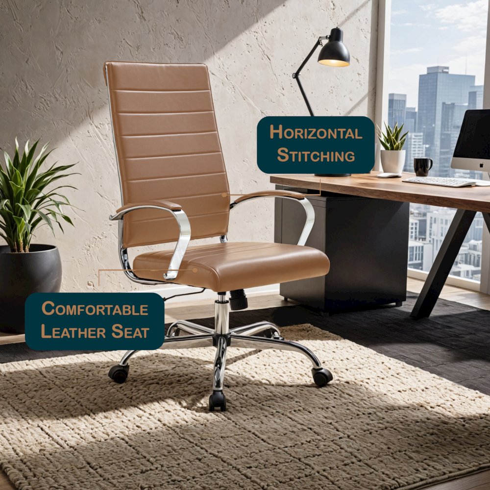 Benmar High-Back Leather Office Chair. Picture 17