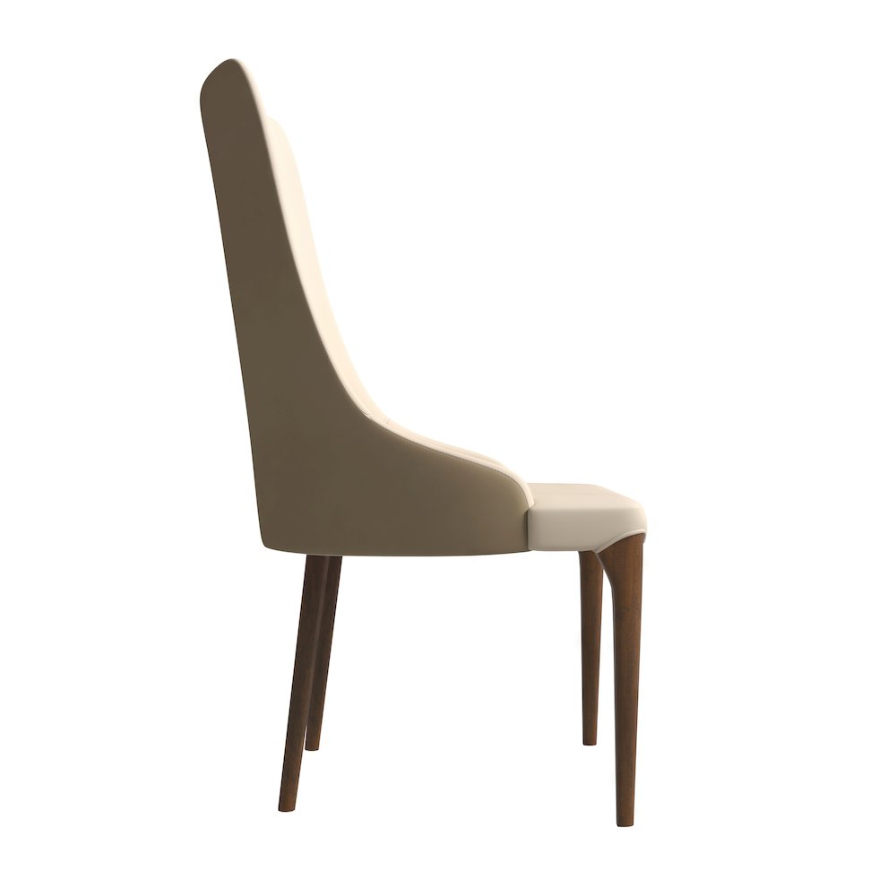 Elm Collection Modern Wooden Dining Chair In Toupe. Picture 2