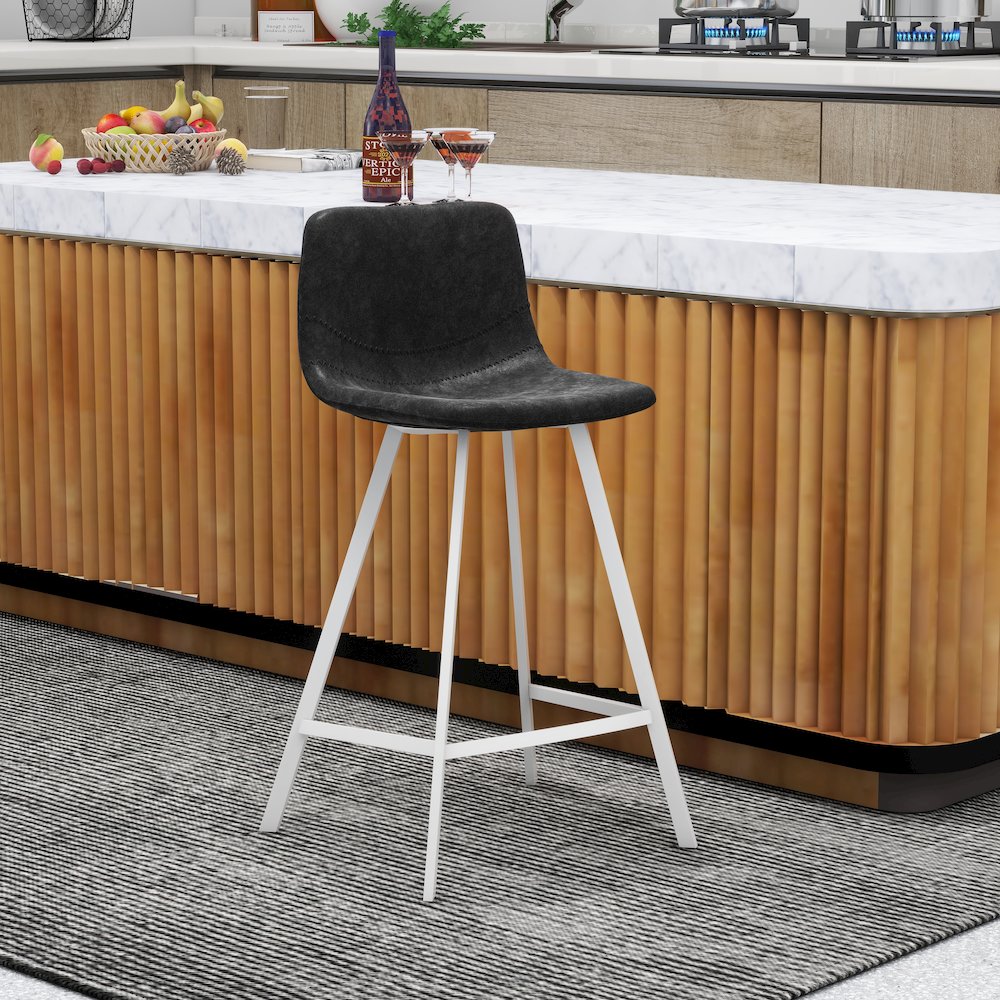 Elland - Counter stool -White Base-Charcoal Black. Picture 11