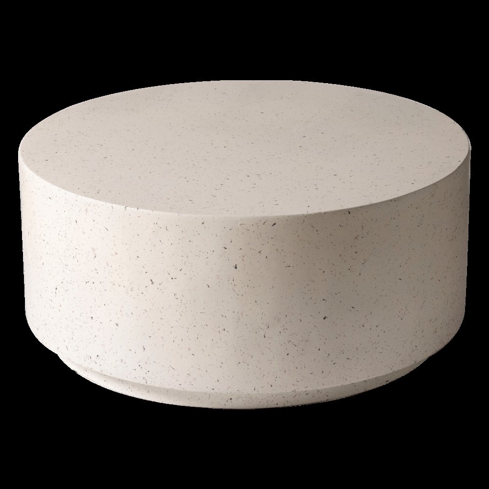 Terra Collection Fiberglass Outdoor Coffee Table In White. Picture 2