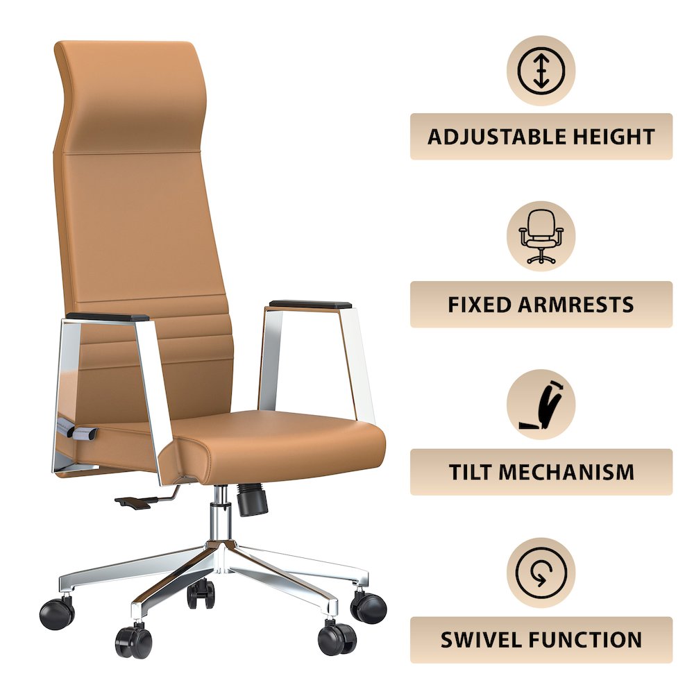Aleen High-Back Office Chair in Acorn Brown. Picture 6