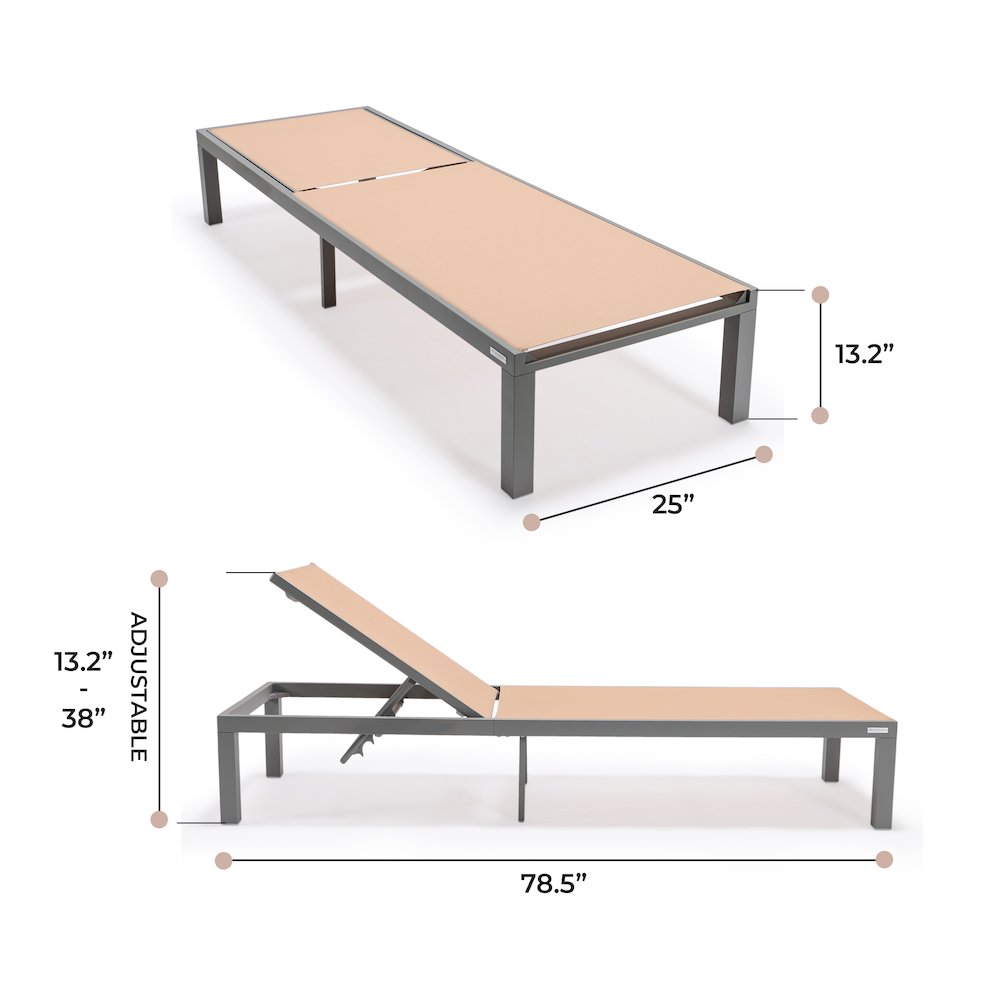 Marlin Patio Chaise Lounge Chair With Grey Aluminum Frame. Picture 8