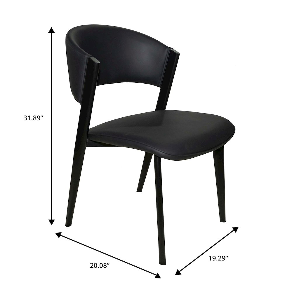 Aspen Collection Modern Dining Chair Black Frame in Black Set of 4. Picture 1