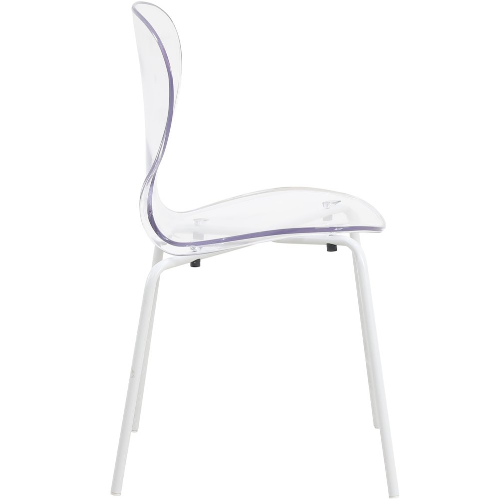 Modern Oyster Transparent Side Chair in White Base. Picture 8