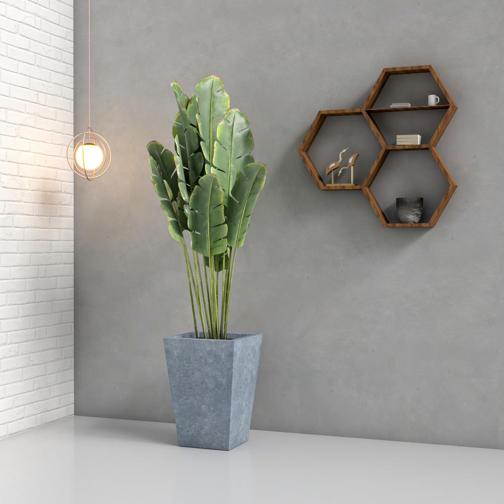 Serene Series Poly Stone Square Planter in Aged Concrete 14x14, 21 High. Picture 5