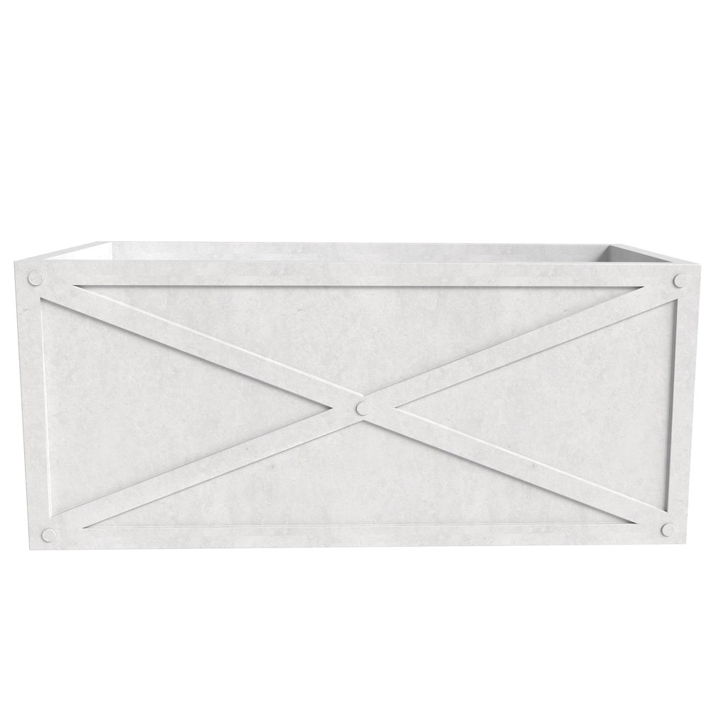 Bonsai Series Rectangle Poly Stone Planter in White 14.6 x 13 30 Long. Picture 2