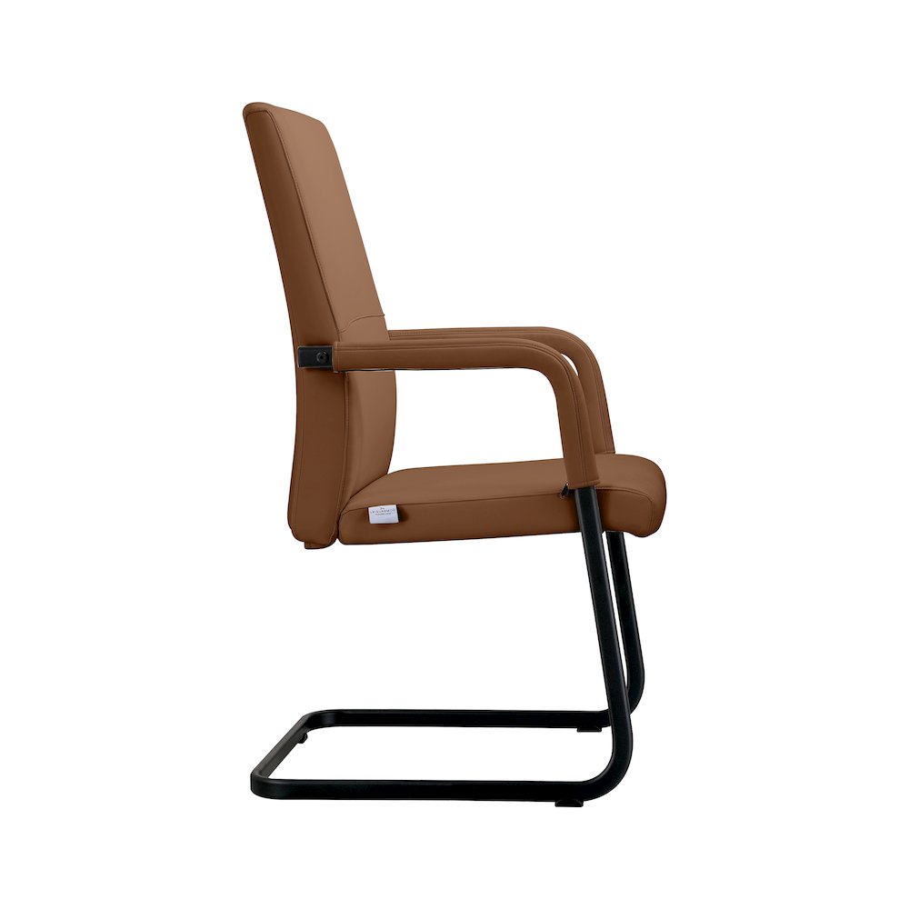 Evander Office Guest Chair in Dark Brown Leather. Picture 11