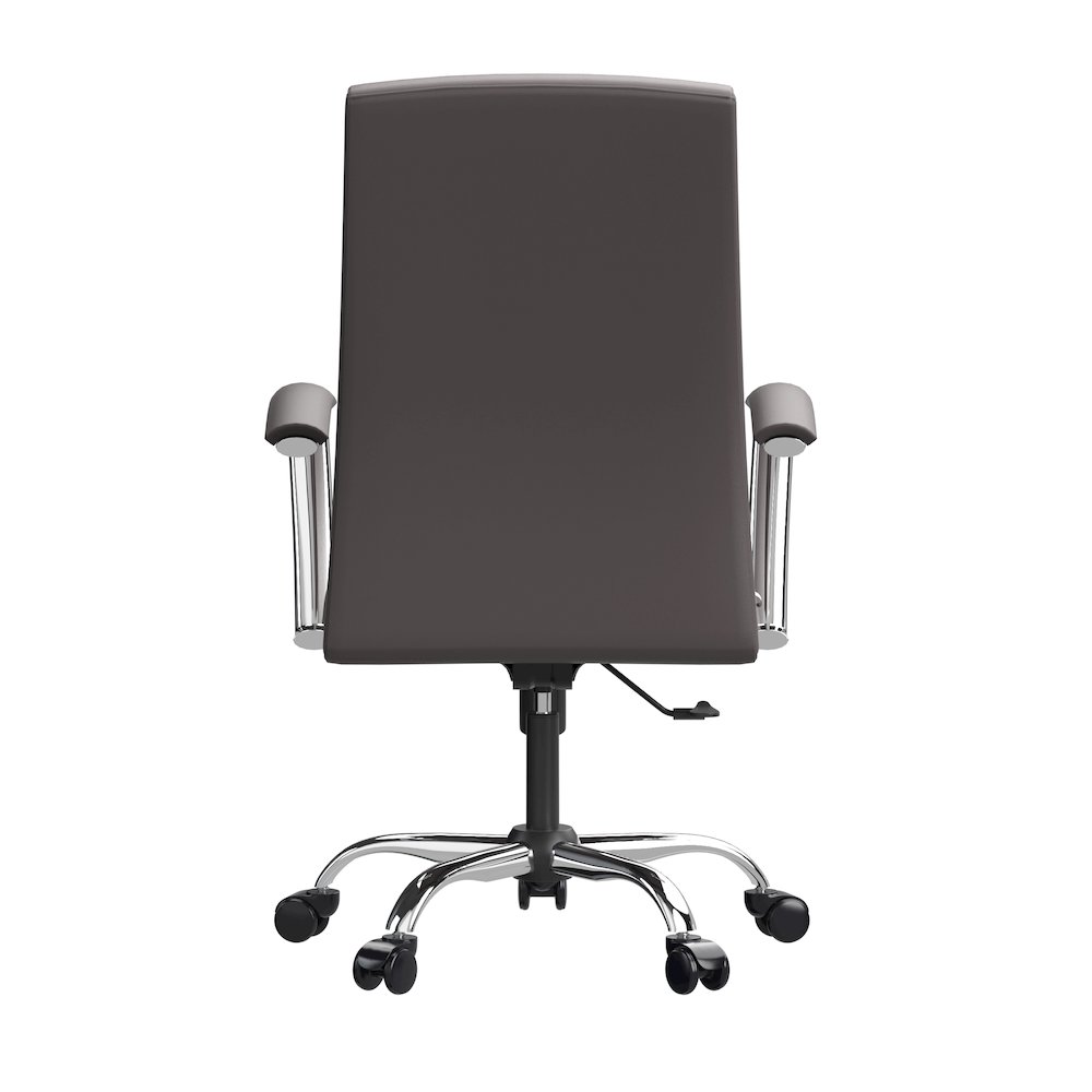 Evander Series Office Chair in Grey Leather. Picture 5