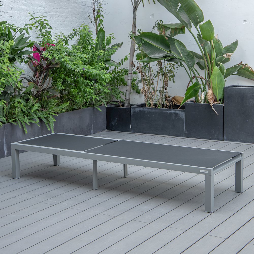 Marlin Patio Chaise Lounge Chair With Grey Aluminum Frame. Picture 5