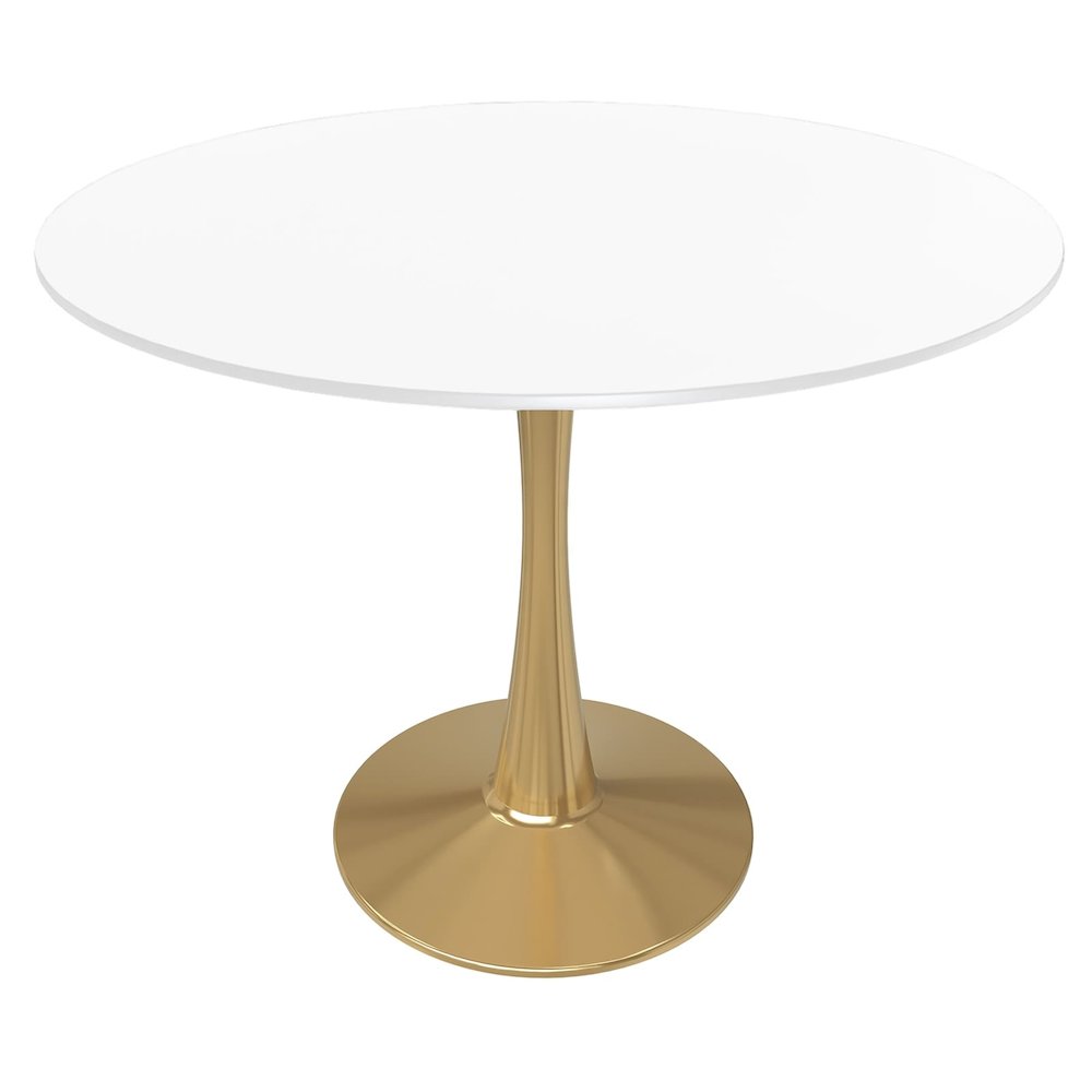 Bristol 35" round dining table Gold Base With White Top. Picture 9