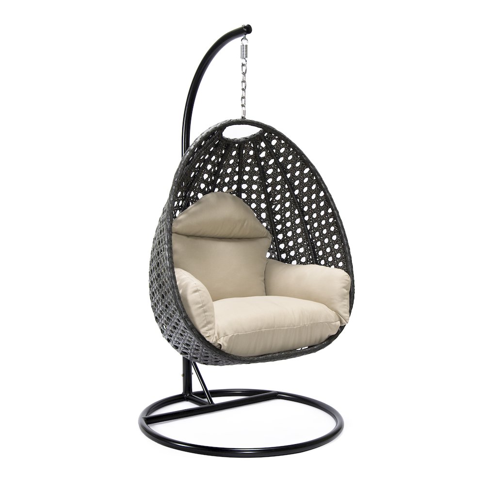 Charcoal Wicker Hanging Egg Swing Chair. Picture 1