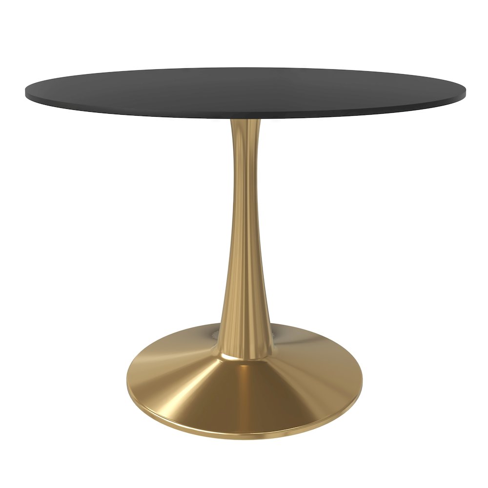 Bristol 40" round dining table Gold Base With Black Top. Picture 1