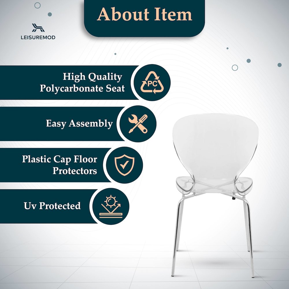 Modern Oyster Transparent Side Chair. Picture 5