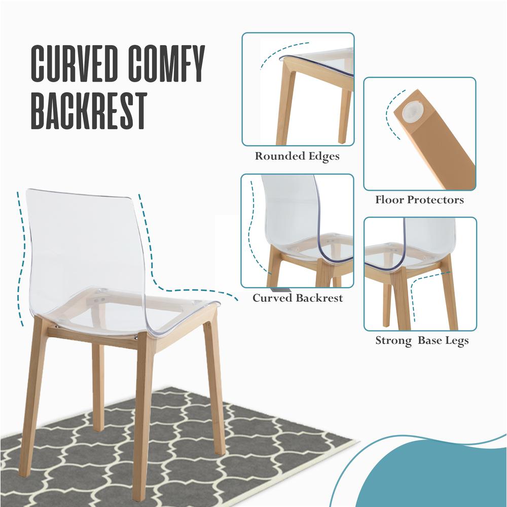 Marsden Modern Dining Side Chair With Beech Wood Legs Set of 4. Picture 12