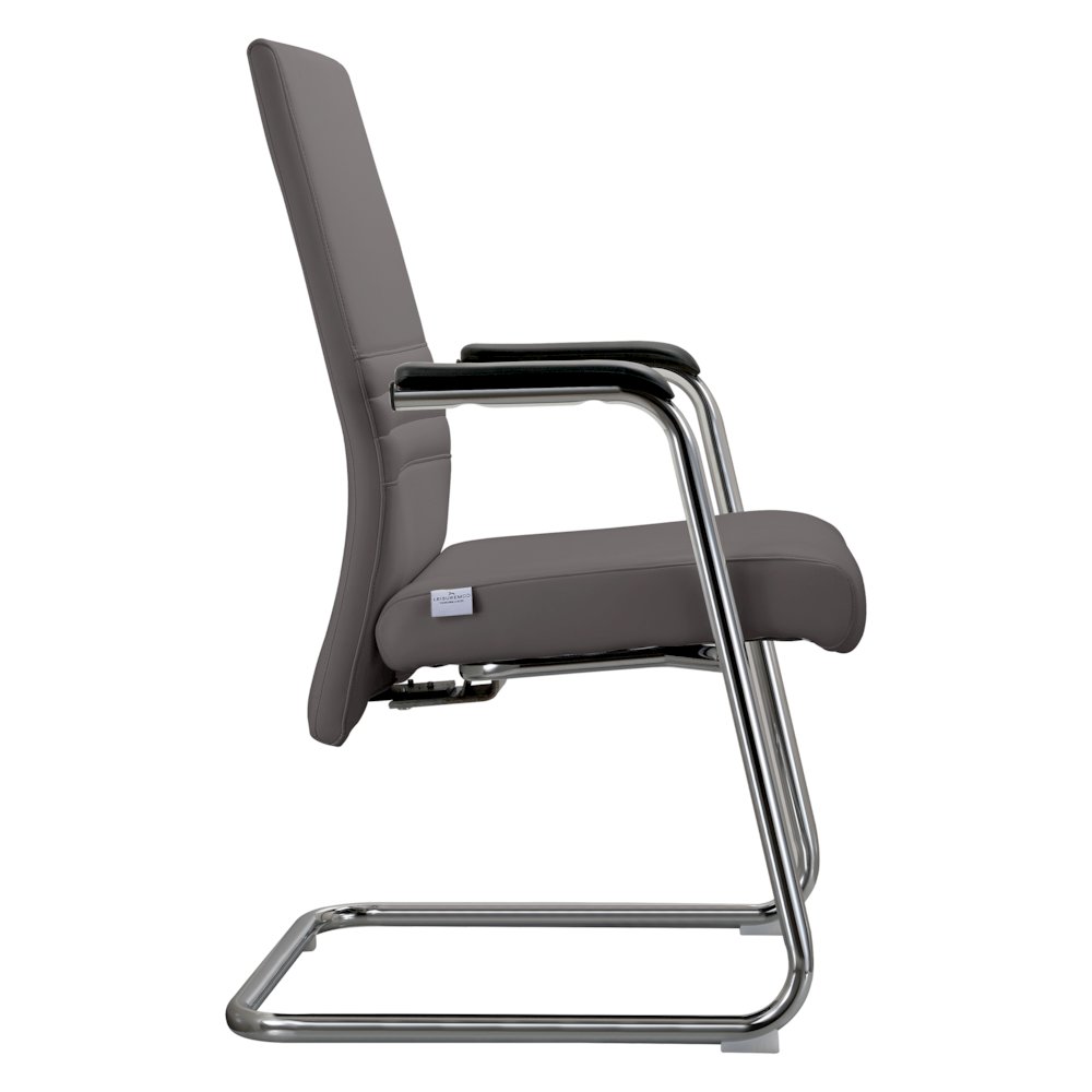 Aleen Series Guest Office Chair In Grey Leather. Picture 11