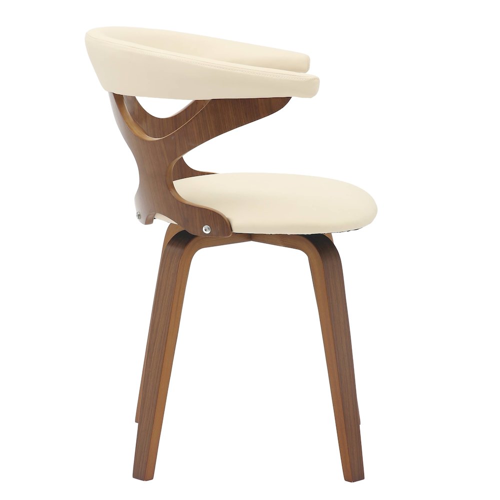 Modern Wooden Dining Chair, Walnut Frame in Taupe Klyne Collection By LeisrueMod. Picture 6