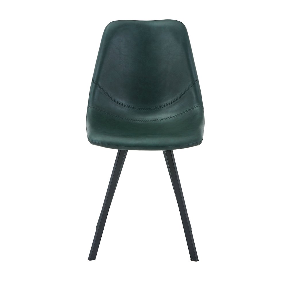 Markley Modern Leather Dining Chair With Metal Legs. Picture 14